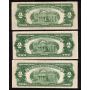 25 X 1953 USA RED SEAL $2 notes Series 1953 A B C FR-1500-01-02-03 VF to VF+