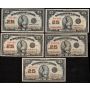 5x 1923 Canada 25 Cent banknotes Campbell Clark all nice VF condition