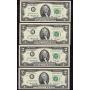 35x 1976 J USA Kansas $2 FR consecutive notes J12264264-98A FR1935J CH UNC