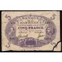 1934-1945 Martinique 5 Francs P-6 circulated damaged