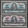 1937 Canada $1 $2 $5 $10 banknote set all Coyne Towers all nice VF