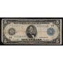 1914 $5 Federal Reserve note New York white melon 2-B F-851B VG missing corner