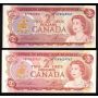 10x 1974 Canada $2 banknotes mixed types 10-notes Choice UNCIRCULATED