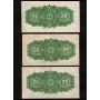 5x 1923 Canada 25 Cent banknotes Campbell Clark all nice VF condition