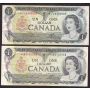 4x 1973 Canada $1 replacement notes EAX UNC  BAX EF/AU  *AN VF  *FV F/VF