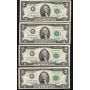 35x 1976 J USA Kansas $2 FR consecutive notes J12264264-98A FR1935J CH UNC