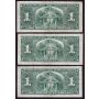 10X 1937 Canada $1 banknotes 10-notes all nice VF or better