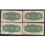 4x 1923 Canada 25 cents banknotes 4-notes VG-F