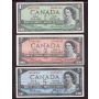 1954 Canada bank note set $1 $2 $5 $10 $20 $50 $100 7-notes F-VF+