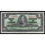 1937 Canada $1 banknote Coyne Towers H/N 8316356 AU