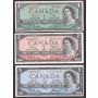 1954 Bank of Canada $1 $2 $5 $10 $20 $50 