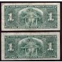 10x 1937 Canada $1 banknotes all VG or better 10-notes