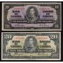 1937 Canada $1 $2 $5 $10 $20 banknote set all mixed signatures all FINE