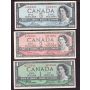 1954 Canada bank note set $1 $2 $5 $10 $20 $50 $100 7-notes F-VF+