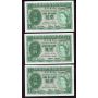 1959 Hong Kong $1 consecutive banknotes 6L 557001-6 EF to AU EPQ 6-notes 