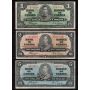 1937 Canada $1 $2 $5 $10 $20 note set mixed signatures and prefix 5-notes FINE