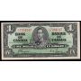 1937 Canada $1 banknote Coyne Towers K/N 7264247 AU