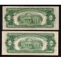 5 x $2 USA RED SEAL United States notes 2 x series 1953 A F and 3 x 1963 VF