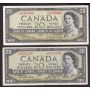 10x 1954 Canada $20 banknotes BC-41a & BC-41b 10-notes circulated condition