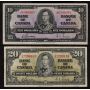 1937 Canada $1 $2 $5 $10 $20 note set mixed signatures and prefix 5-notes FINE