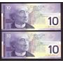 4x 2000 Canada $10 consecutive notes Knight Theissen FDV1398532-35 CH UNC