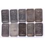 10x 1 oz JM Silver Bars Johnson Matthey 999 Fine Silver Blank Reverse