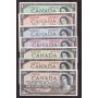 1954 Canada bank note set $1 $2 $5 $10 $20 $50 $100 7-notes VF or better