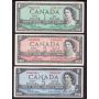 1954 Canada bank note set $1 $2 $5 $10 $20 $50 $100 7-notes VF or better