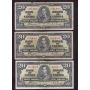 5x 1937 Canada $20 banknotes Coyne Towers 5-notes all circulated with damage