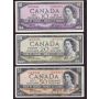 1954 Canada bank note set $1 $2 $5 $10 $20 $50 $100 7-notes VF or better