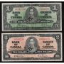 1937 Canada $1 $2 $5 $10 banknote set all mixed signatures and prefix all VG+