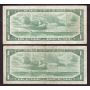 4X 1954 Canada $1 replacement notes Beattie Rasminsky *A/A *A/A *B/M *H/Y 