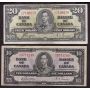 1937 Canada $100 $50 $20 $10 banknotes 4-notes FINE or better