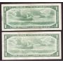 4X 1954 Canada $1 replacement notes Beattie Rasminsky *A/A *A/A *B/M *H/Y 