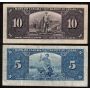 1937 Canada $1 $2 $5 $10 banknote set mixed signatures and prefix all FINE