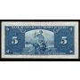 1937 Canada $5 banknote Coyne Towers H/S 5812687 nice VF+