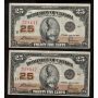 2x 1923 Canada 25 Cent consecutive banknotes DC-24c 518441-518442 EF+