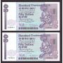 2x 1991 Standard Chartered bank $50 consecutive 