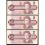 9X Canada 1986 $2 consec. replacement notes BC55cA-i EBX3883845-53 CH UNC+