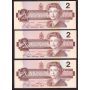 9X Canada 1986 $2 consec. replacement notes BC55cA-i EBX3883845-53 CH UNC+