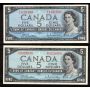 4 x Canada $5 banknotes Assorted prefix and signatures 4-banknotes EF+