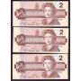 9X Canada 1986 $2 consec. replacement notes BC55cA-i EBX3883845-53 CH UNC+