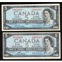 4 x Canada $5 banknotes Assorted prefix and signatures 4-banknotes EF+