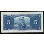 1937 Canada $5 banknote Gordon Towers S/C 4337947 nice EF+