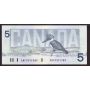 1986 Canada $5 banknote Knight Theissen ANP 9391989 Choice UNC