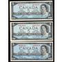 3 x Canada $5 banknotes Assorted prefix and signatures 3-banknotes Choice AU