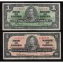 1937 Canada $1 $2 $5 $10 banknote set mixed signatures and prefix almost FINE