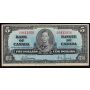 1937 Canada $5 banknote Gordon Towers X/C 0411056 VF+