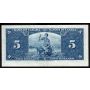 1937 Canada $5 banknote Gordon Towers Y/C 6225942 nice EF