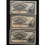 3x 1900 Canada 25 Cent banknotes Boville Courtney and Saunders FINE+